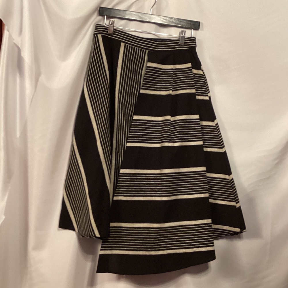 Eva Franco black and cream stripe skirt Anthropologie midi length full NWT - Picture 6 of 9
